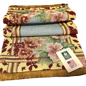 Tropical Home Decor Table Runner Tapestry Hibiscus Floral Made in USA 36" NWT
